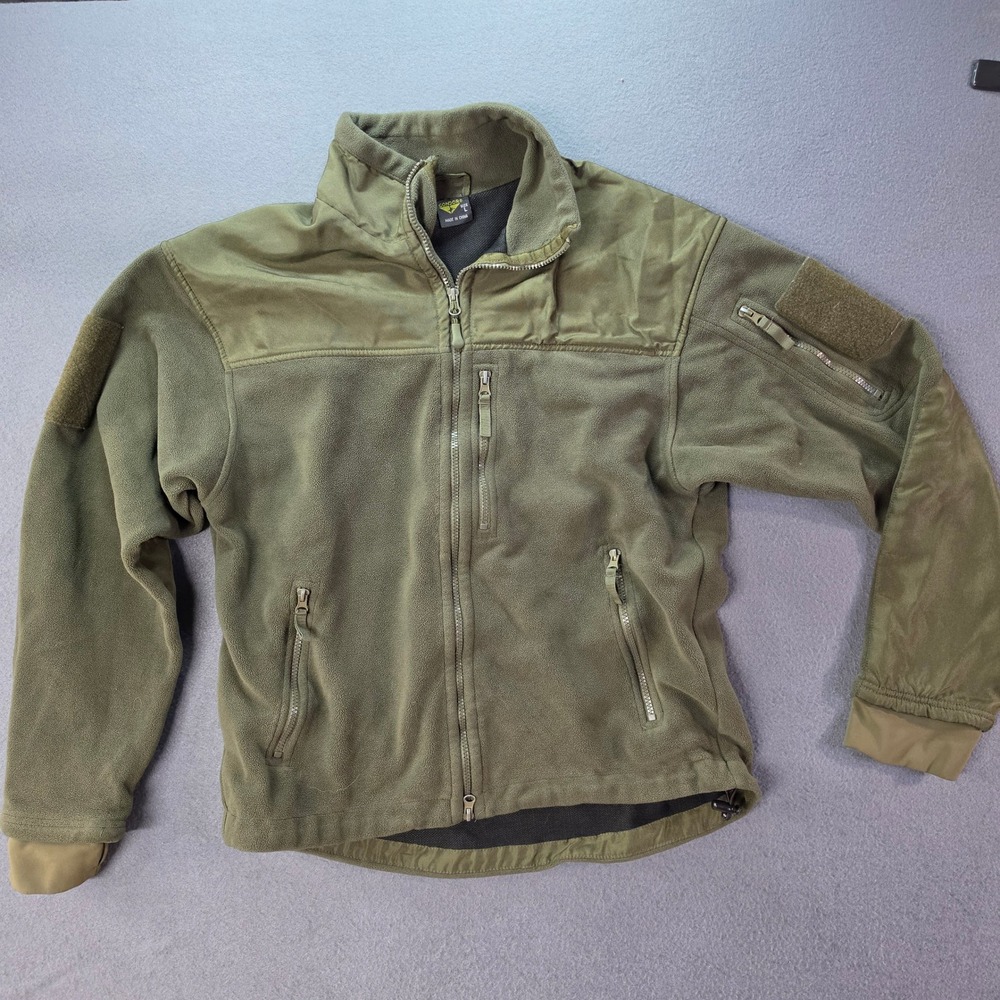 Condor Alpha Micro Fleece Jacket Mens Large OD Green Tactical Full Zip 601